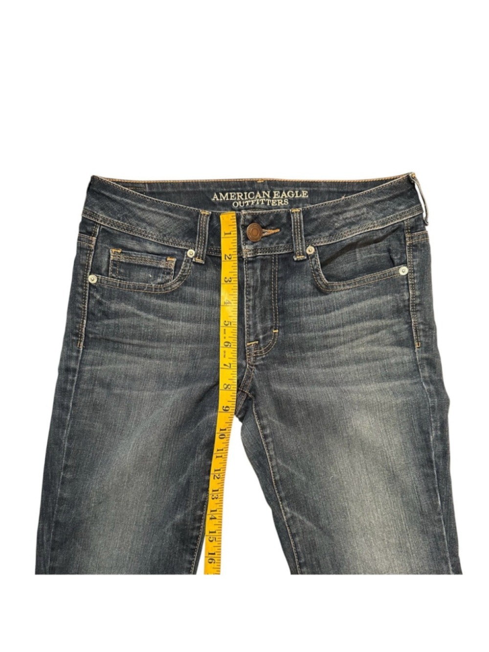 American Eagle Jeans Womens 6 30 X 32 Kick Boot Super Stretch Low -Rise Distress - Picture 11 of 16